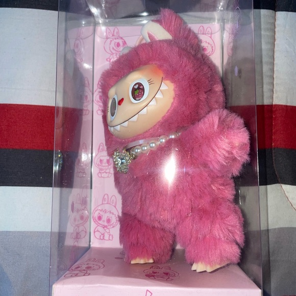 Lafufu Pink Furry Doll with Pearl Necklace - Picture 2 of 5